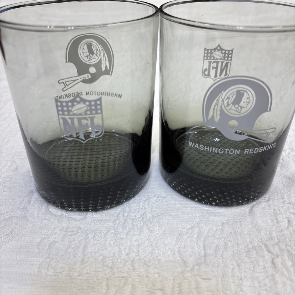 Vintage 1979's Washington Redskins Smoked Low Ball Glass NFL Football